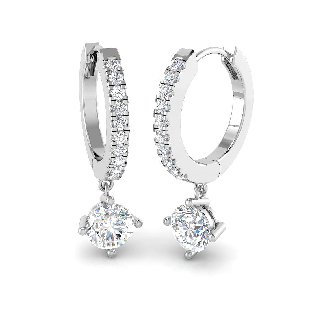 Erjsy Luxury Gold Drop & Trilogy Diamond Earrings - 0.5ct Elegance in 10K/14K gold and platinum with certified lab-grown or natural diamonds