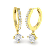 Erjsy Luxury Gold Drop & Trilogy Diamond Earrings - 0.5ct Elegance in 10K/14K gold and platinum with certified lab-grown or natural diamonds