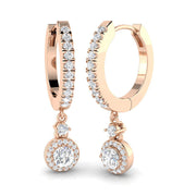 Erkly Gold Drop & Trilogy Diamond Earrings - 0.5ct Luxury Jewelry in 10K/14K gold and platinum with certified lab-grown or natural diamonds