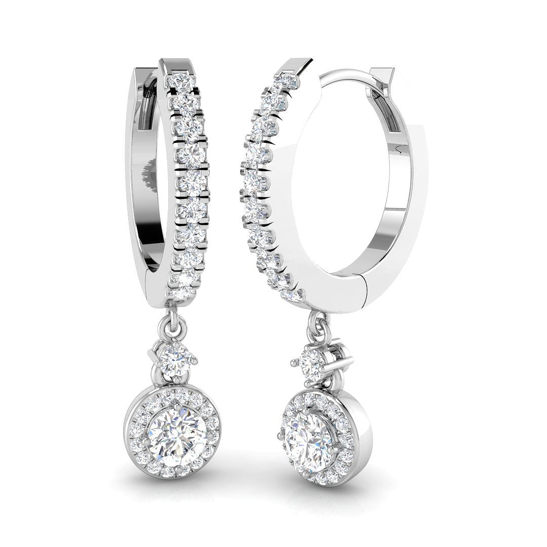 Erkly Gold Drop & Trilogy Diamond Earrings - 0.5ct Luxury Jewelry in 10K/14K gold and platinum with certified lab-grown or natural diamonds