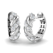 0.33 Ct Diamond Pavé Swirl Hoop Earrings in 10K/14K gold and platinum with certified lab-grown or natural diamonds