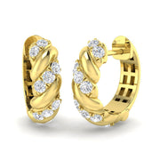 0.33 Ct Diamond Pavé Swirl Hoop Earrings in 10K/14K gold and platinum with certified lab-grown or natural diamonds