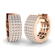 Multi-Row 0.5 Ct Diamond Pavé Hoop Earrings in 10K/14K gold and platinum with certified lab-grown or natural diamonds