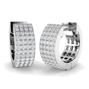 Multi-Row 0.5 Ct Diamond Pavé Hoop Earrings in 10K/14K gold and platinum with certified lab-grown or natural diamonds