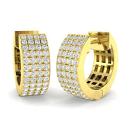 Multi-Row 0.5 Ct Diamond Pavé Hoop Earrings in 10K/14K gold and platinum with certified lab-grown or natural diamonds