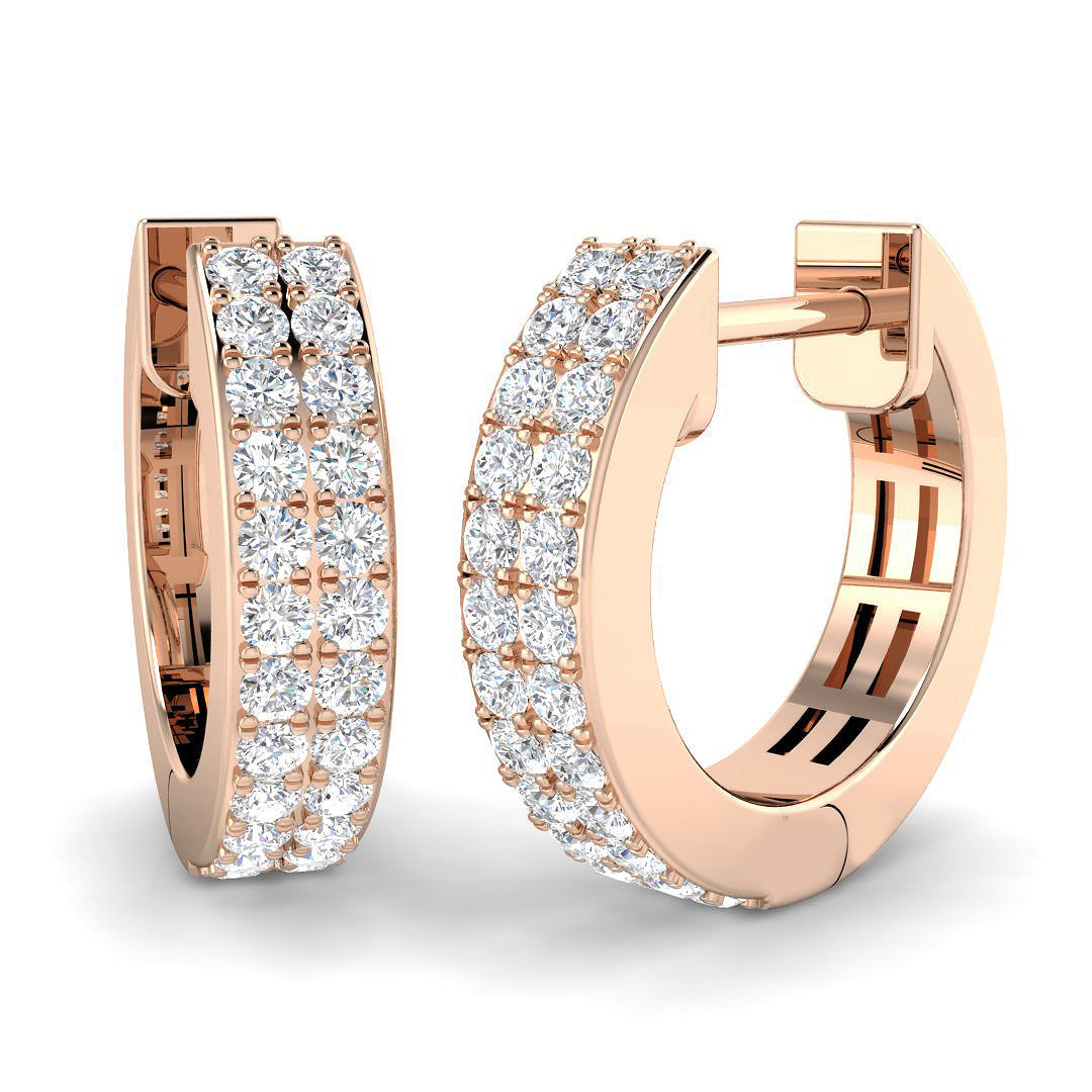 Elegant 0.33 Ct Diamond Pavé Hoop Earrings in 10K/14K gold and platinum with certified lab-grown or natural diamonds