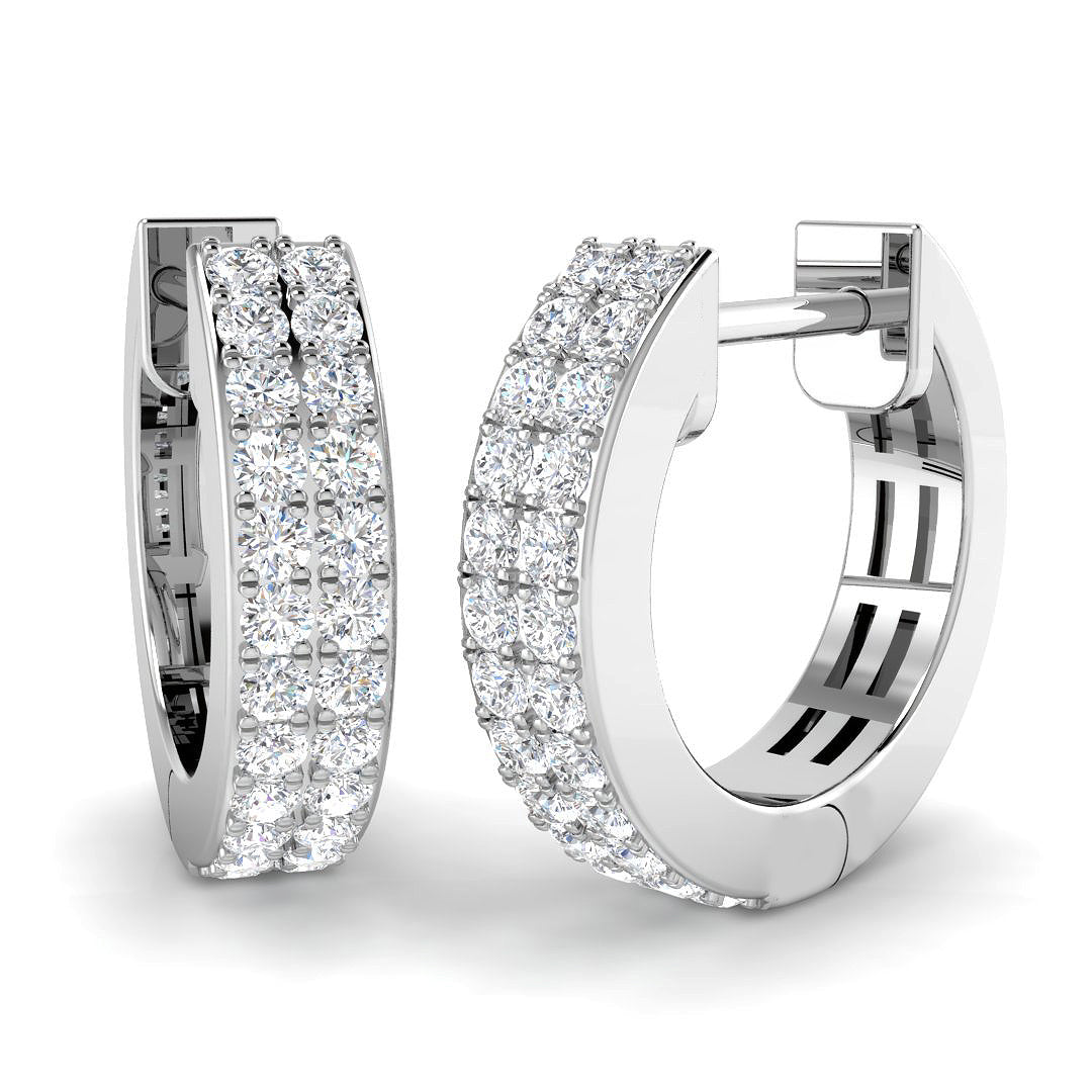 Elegant 0.33 Ct Diamond Pavé Hoop Earrings in 10K/14K gold and platinum with certified lab-grown or natural diamonds