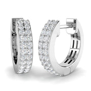 Elegant 0.33 Ct Diamond Pavé Hoop Earrings in 10K/14K gold and platinum with certified lab-grown or natural diamonds