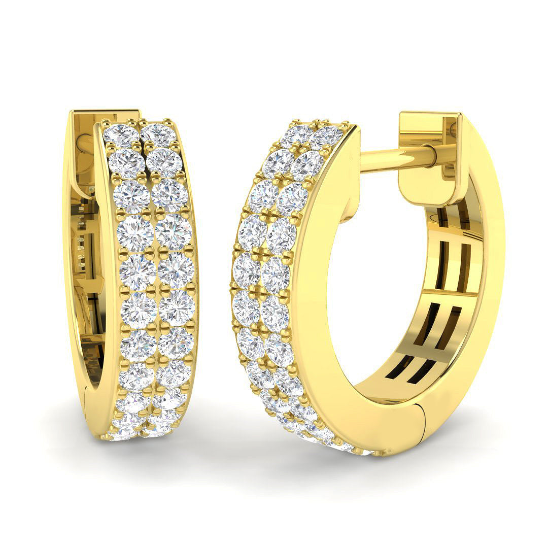Elegant 0.33 Ct Diamond Pavé Hoop Earrings in 10K/14K gold and platinum with certified lab-grown or natural diamonds