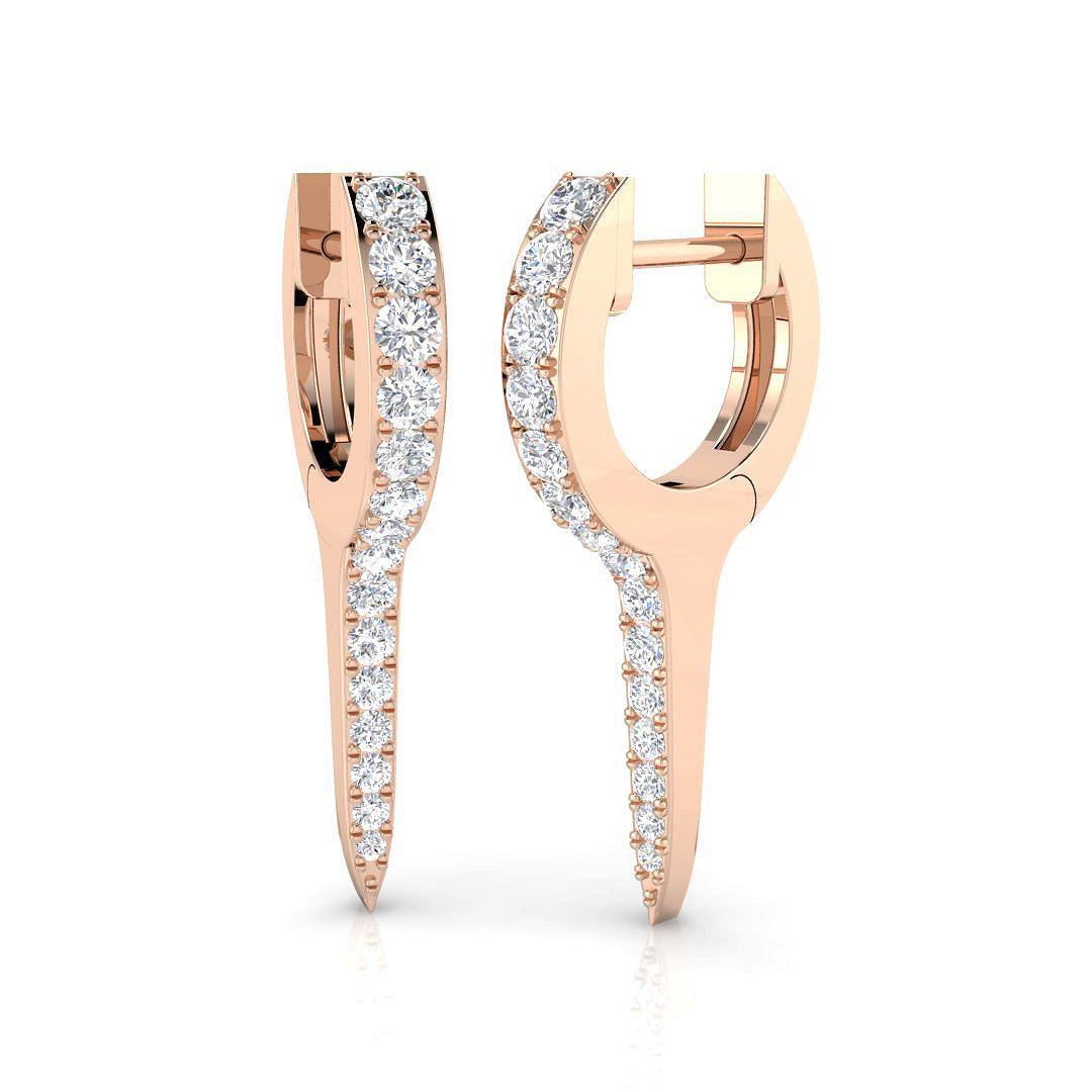 Pavé Round Diamond Hoop Earrings in 10K/14K gold and platinum with certified lab-grown or natural diamonds