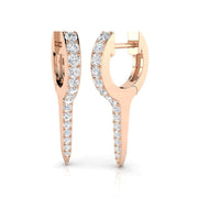 Pavé Round Diamond Hoop Earrings in 10K/14K gold and platinum with certified lab-grown or natural diamonds