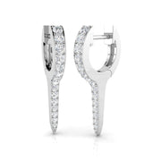 Pavé Round Diamond Hoop Earrings in 10K/14K gold and platinum with certified lab-grown or natural diamonds