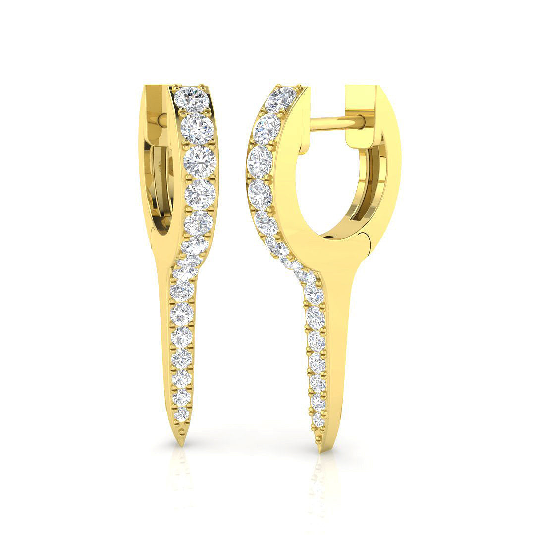 Pavé Round Diamond Hoop Earrings in 10K/14K gold and platinum with certified lab-grown or natural diamonds