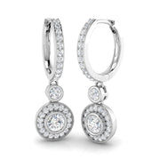 Erloy 1ct Gold Drop & Trilogy Diamond Earrings - Luxury Jewelry in 10K/14K gold and platinum with certified lab-grown or natural diamonds