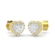 Elegant Honey Halo Diamond Earrings in Gold - 0.5ct to 1ct Luxury in 10K/14K gold and platinum with certified lab-grown or natural diamonds