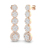 Erlsy 3ct Gold Drop & Trilogy Diamond Earrings - Luxurious Elegance in 10K/14K gold and platinum with certified lab-grown or natural diamonds