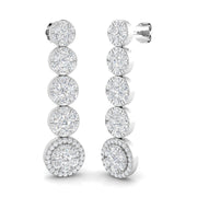 Erlsy 3ct Gold Drop & Trilogy Diamond Earrings - Luxurious Elegance in 10K/14K gold and platinum with certified lab-grown or natural diamonds