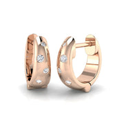 Elegant 0.1 Ct Round Diamond Hoop Earrings in 10K/14K gold and platinum with certified lab-grown or natural diamonds