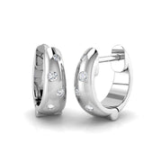 Elegant 0.1 Ct Round Diamond Hoop Earrings in 10K/14K gold and platinum with certified lab-grown or natural diamonds