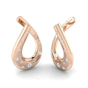 Elegant 0.33Ct Scattered Diamond Teardrop Twist Hoop Earrings in 10K/14K gold and platinum with certified lab-grown or natural diamonds