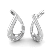 Elegant 0.33Ct Scattered Diamond Teardrop Twist Hoop Earrings in 10K/14K gold and platinum with certified lab-grown or natural diamonds