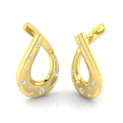 Elegant 0.33Ct Scattered Diamond Teardrop Twist Hoop Earrings in 10K/14K gold and platinum with certified lab-grown or natural diamonds