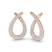 Elegant 1.0Ct Diamond Infinity Twist Teardrop Hoop Earrings in 10K/14K gold and platinum with certified lab-grown or natural diamonds