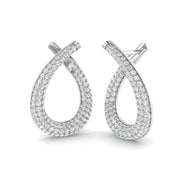 Elegant 1.0Ct Diamond Infinity Twist Teardrop Hoop Earrings in 10K/14K gold and platinum with certified lab-grown or natural diamonds