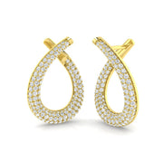 Elegant 1.0Ct Diamond Infinity Twist Teardrop Hoop Earrings in 10K/14K gold and platinum with certified lab-grown or natural diamonds