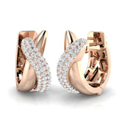 Minimalist 0.33 Ct Round Diamond Hoop Earrings in 10K/14K gold and platinum with certified lab-grown or natural diamonds