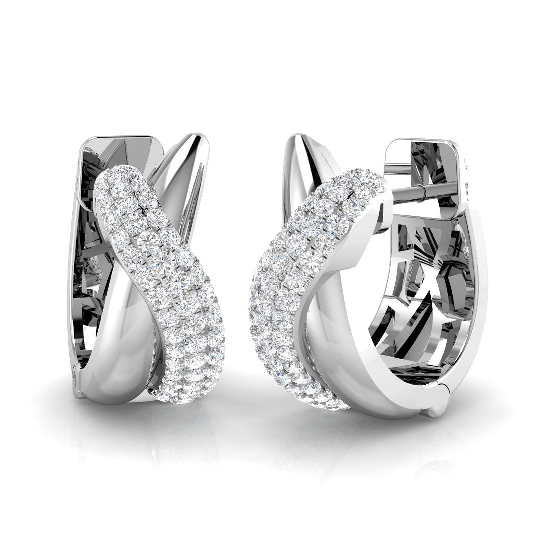 Minimalist 0.33 Ct Round Diamond Hoop Earrings in 10K/14K gold and platinum with certified lab-grown or natural diamonds