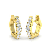 Elegant 0.25 Ct Round Diamond Hoop Earrings in 10K/14K gold and platinum with certified lab-grown or natural diamonds