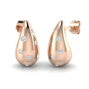 Beautiful 0.25Ct Scattered Diamond Teardrop Stud Earrings in in 10K/14K gold and platinum with certified lab-grown or natural diamonds