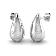 Beautiful 0.25Ct Scattered Diamond Teardrop Stud Earrings in in 10K/14K gold and platinum with certified lab-grown or natural diamonds