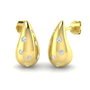 Beautiful 0.25Ct Scattered Diamond Teardrop Stud Earrings in in 10K/14K gold and platinum with certified lab-grown or natural diamonds