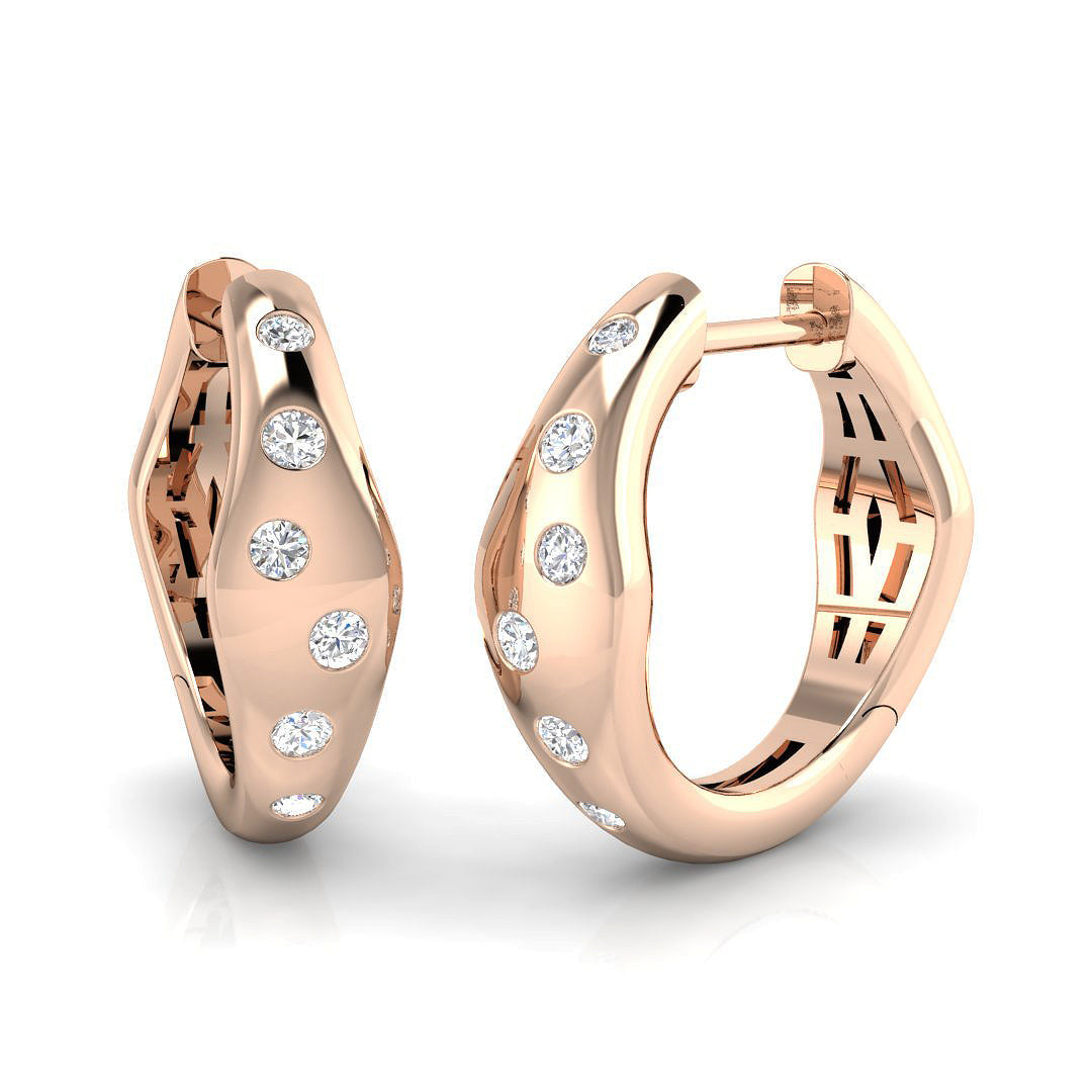 0.2 Ct Diamond Hoop Earrings in 10K/14K gold and platinum with certified lab-grown or natural diamonds