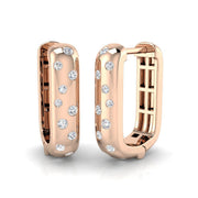 Elegant 0.25 Ct Round Diamond Hoop Earrings in 10K/14K gold and platinum with certified lab-grown or natural diamonds
