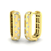 Elegant 0.25 Ct Round Diamond Hoop Earrings in 10K/14K gold and platinum with certified lab-grown or natural diamonds