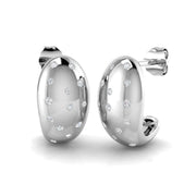 Elegant 0.25Ct Scattered Diamond Domed J-Hoop Stud Earrings in 10K/14K gold and platinum with certified lab-grown or natural diamonds