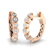 Elegant 0.33 Ct Round Diamond Hoop Earrings in 10K/14K gold and platinum with certified lab-grown or natural diamonds