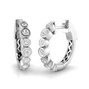 Elegant 0.33 Ct Round Diamond Hoop Earrings in 10K/14K gold and platinum with certified lab-grown or natural diamonds