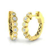 Elegant 0.33 Ct Round Diamond Hoop Earrings in 10K/14K gold and platinum with certified lab-grown or natural diamonds
