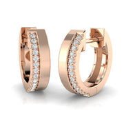 Elegant 0.5 Ct Diamond Pavé Hoop Earrings in 10K/14K gold and platinum with certified lab-grown or natural diamonds
