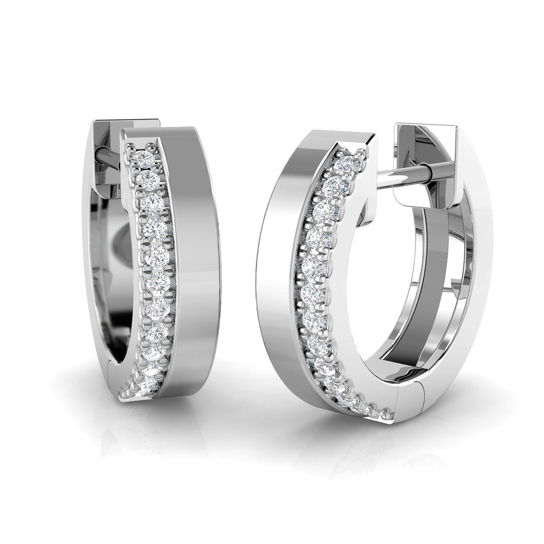 Elegant 0.5 Ct Diamond Pavé Hoop Earrings in 10K/14K gold and platinum with certified lab-grown or natural diamonds