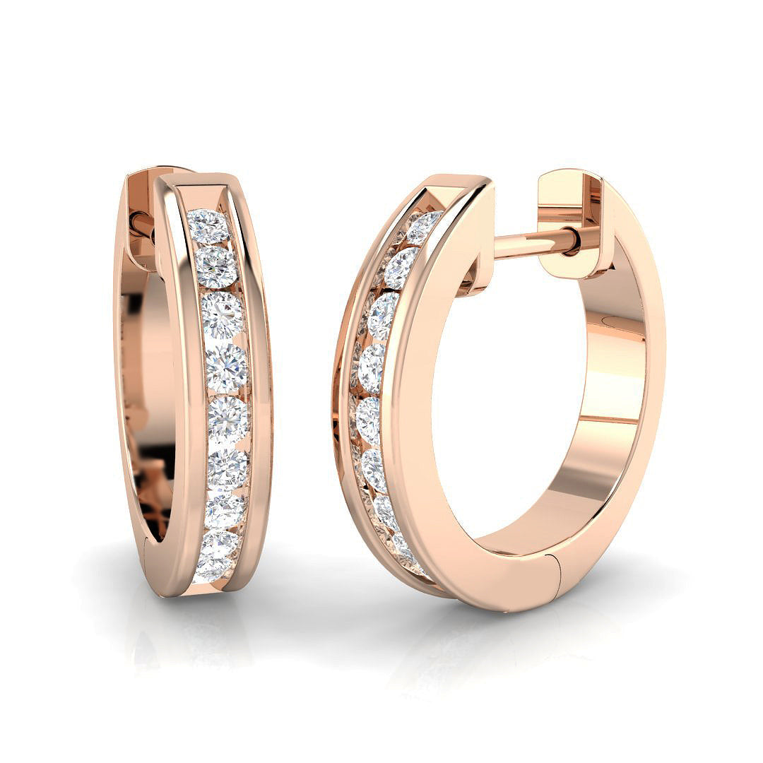Hoop Earrings in 10K/14K gold and platinum with certified lab-grown or natural diamonds