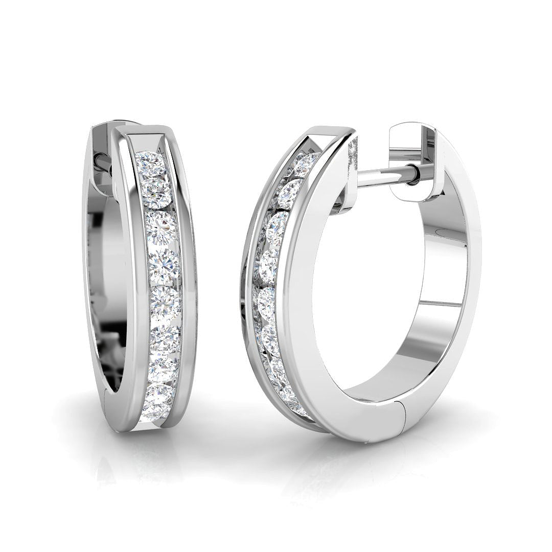 Hoop Earrings in 10K/14K gold and platinum with certified lab-grown or natural diamonds