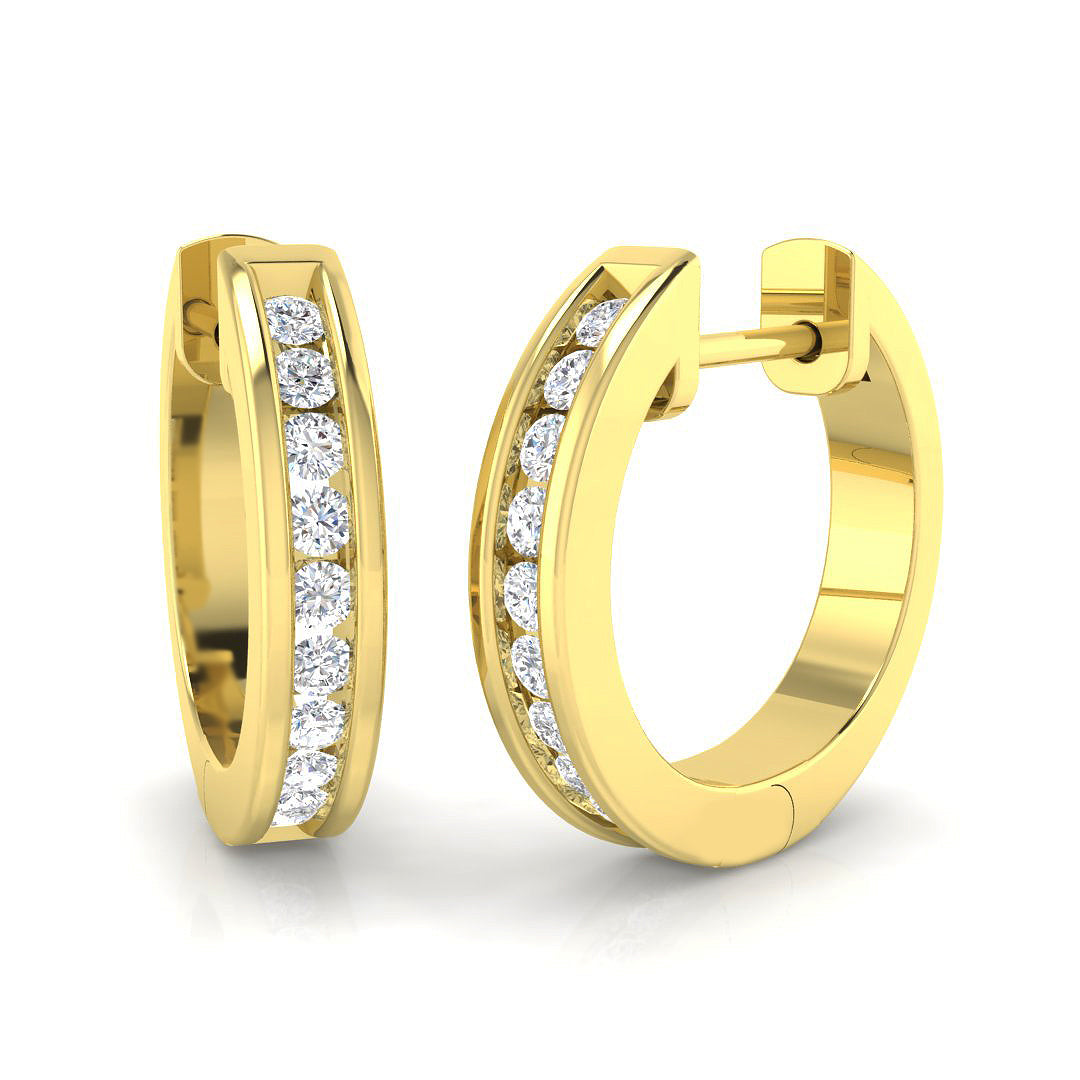 Hoop Earrings in 10K/14K gold and platinum with certified lab-grown or natural diamonds
