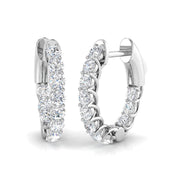 1 Ct Prong-Set Diamond Hoop Earrings in 10K/14K gold and platinum with certified lab-grown or natural diamonds