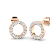 Must-Have 0.33Ct Diamond Open Circle Stud Earrings in in 10K/14K gold and platinum with certified lab-grown or natural diamonds
