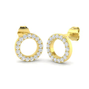 Must-Have 0.33Ct Diamond Open Circle Stud Earrings in in 10K/14K gold and platinum with certified lab-grown or natural diamonds